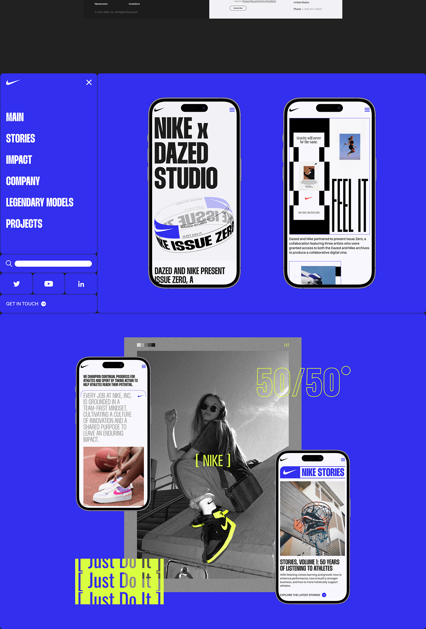 brand identity design graphic design  mobile Nike poster ux Web Design  Website