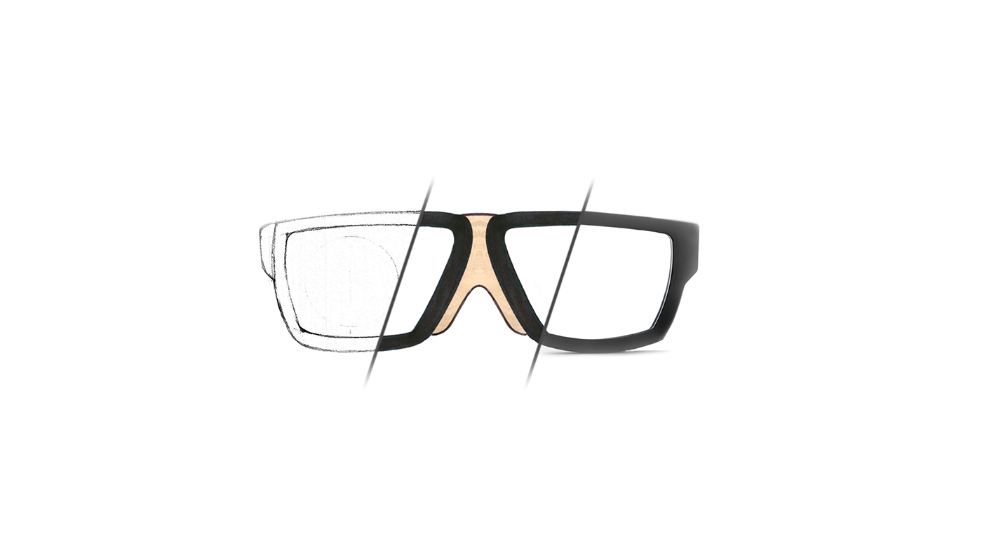 3dprinted social design eyeglasses glasses eyewear wood pinewood