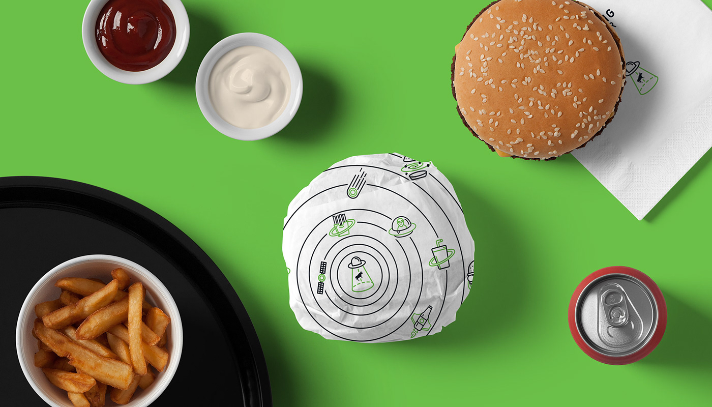 cosmos big bang hamburger burger Space  saturn Fast food galaxy nebula solar system