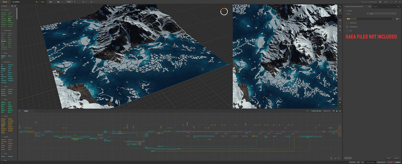 Landscape slope glacier mountains tundra gaea terrain Unreal Engine 8k