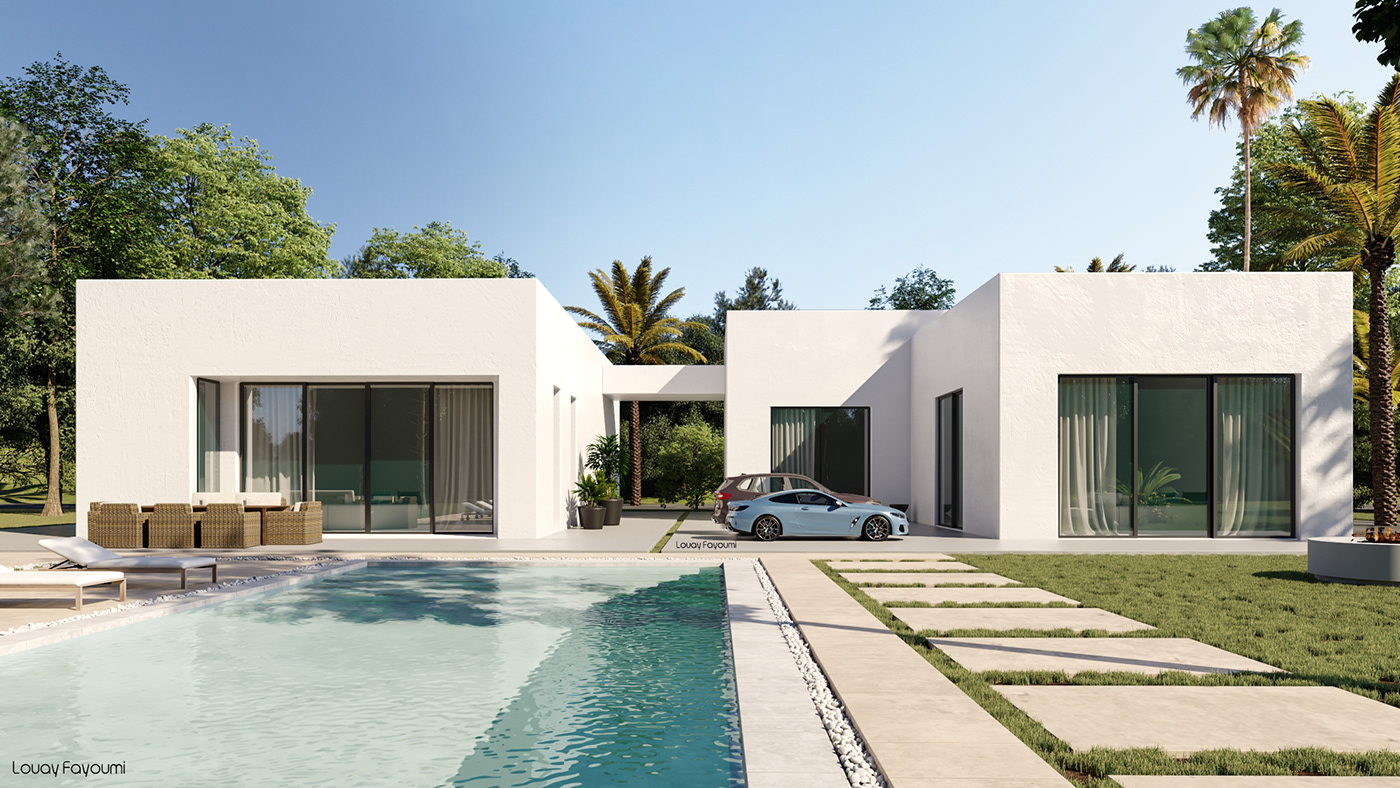 architecture BMW exteriorrender Landscape modernvilla realrender Render renderlovers Villa vray