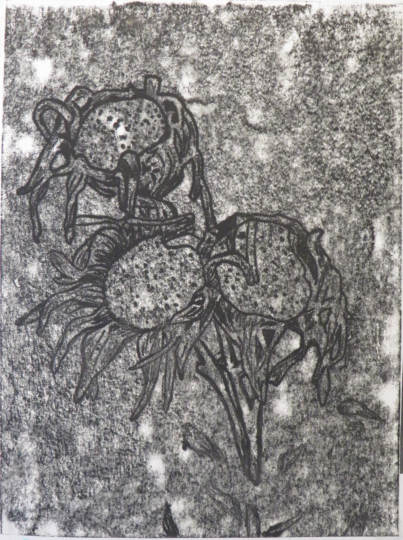 art artwork batik Bleach ILLUSTRATION  printmaking printmaking art  ribcage