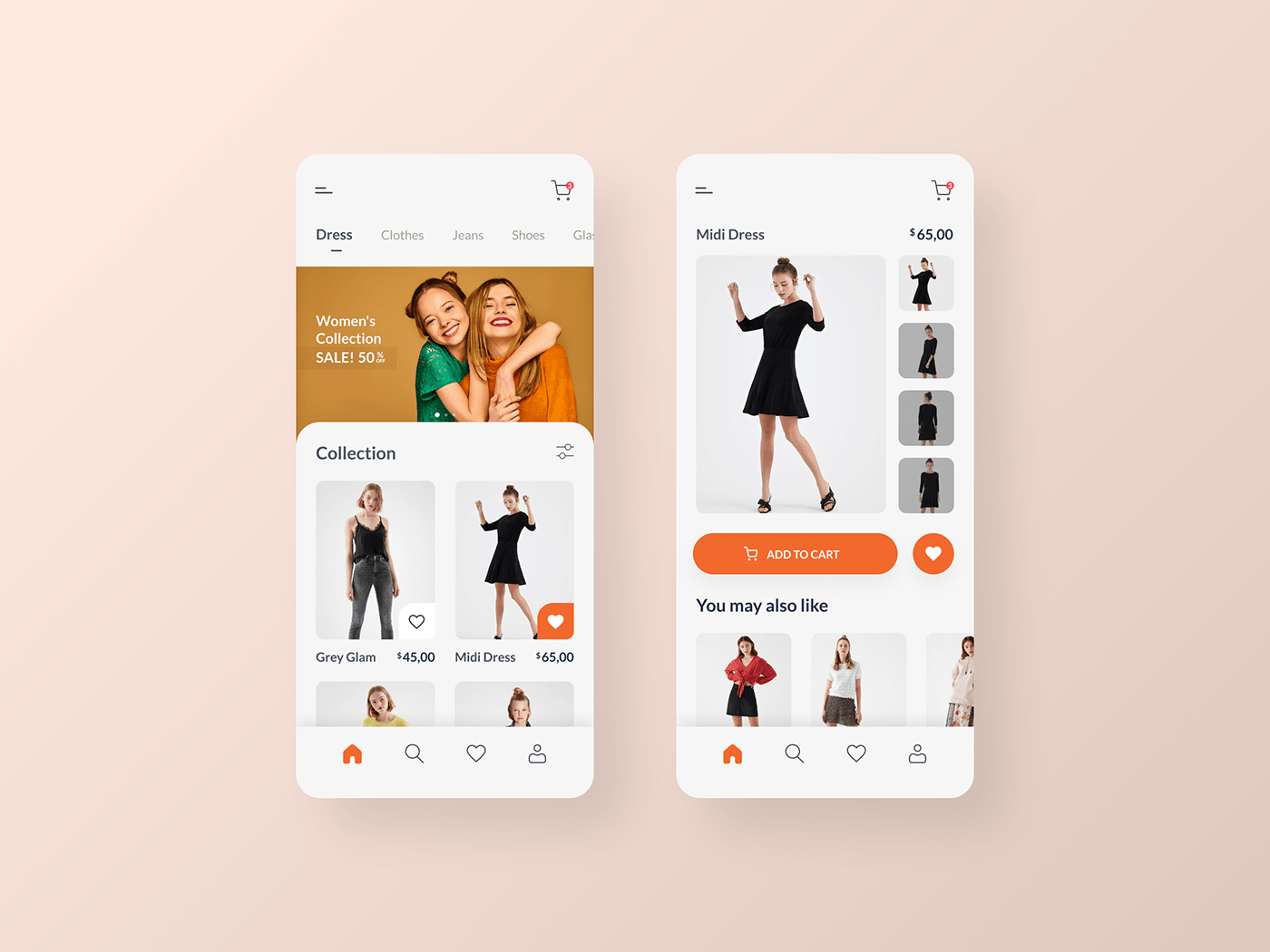 app Clothing design dress Ecommerce mobile Mobile app redesign UI ux