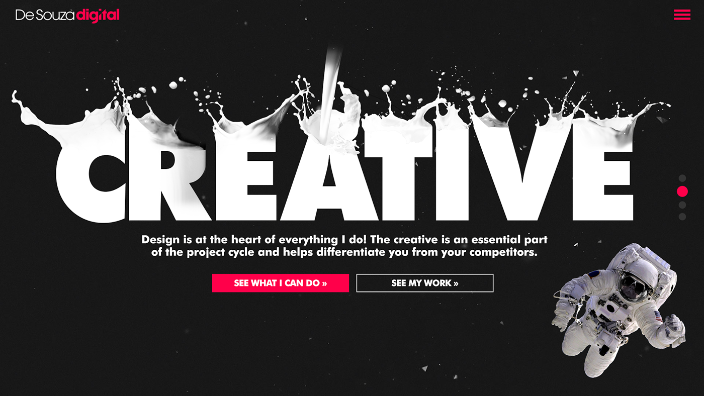 creative black pink White clean bold portfolio Website