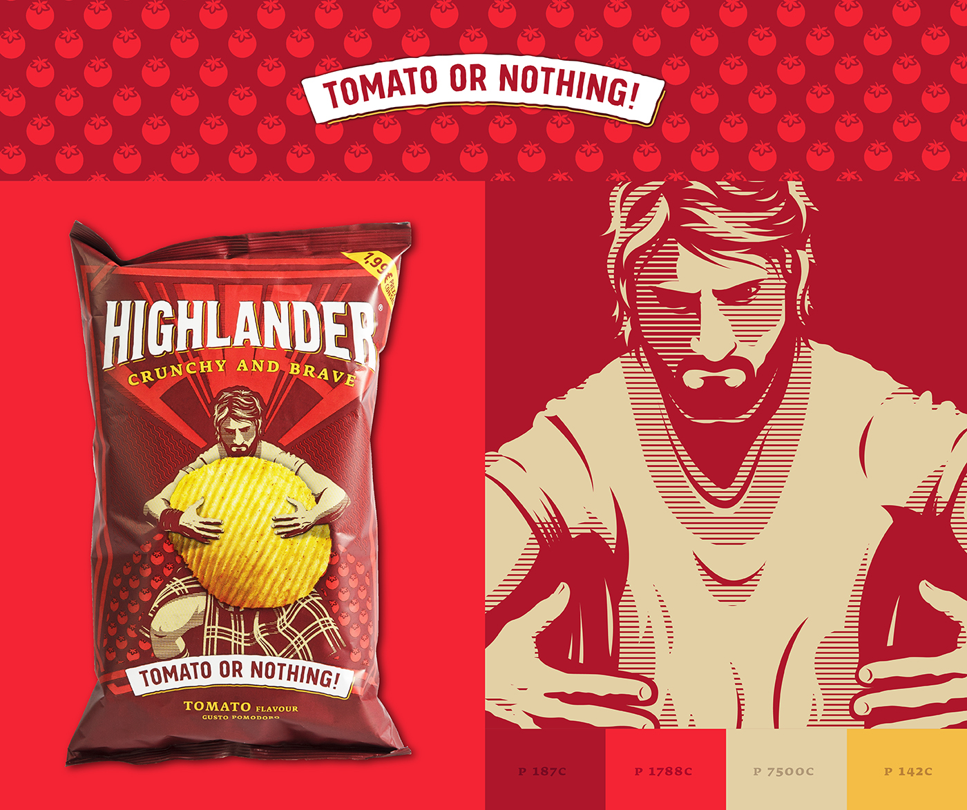 HIGHLANDER San Carlo crunchy chips scotland scottish tartan highland games barbecue 6.14