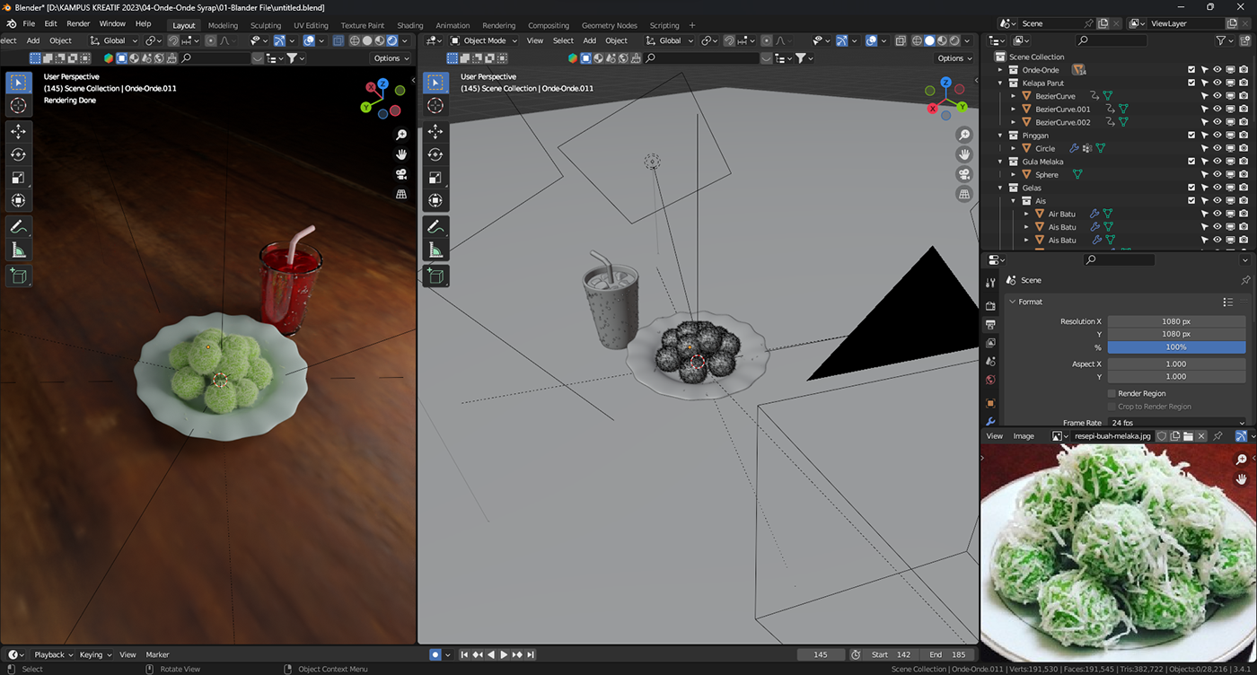 3D Modelling food illustration vector 3d modeling blender3d blender 3d modeling texturing 3D food traditional