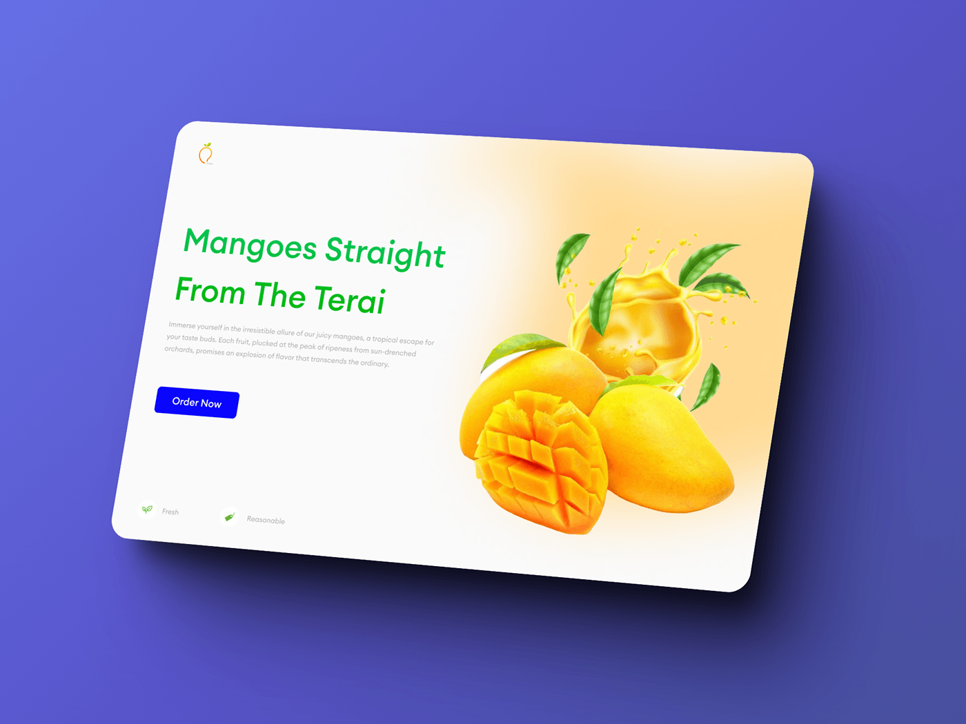 Fruit mangoes Web Design  E-commerce Design UI/UX Figma UX design ui design Web Website Design