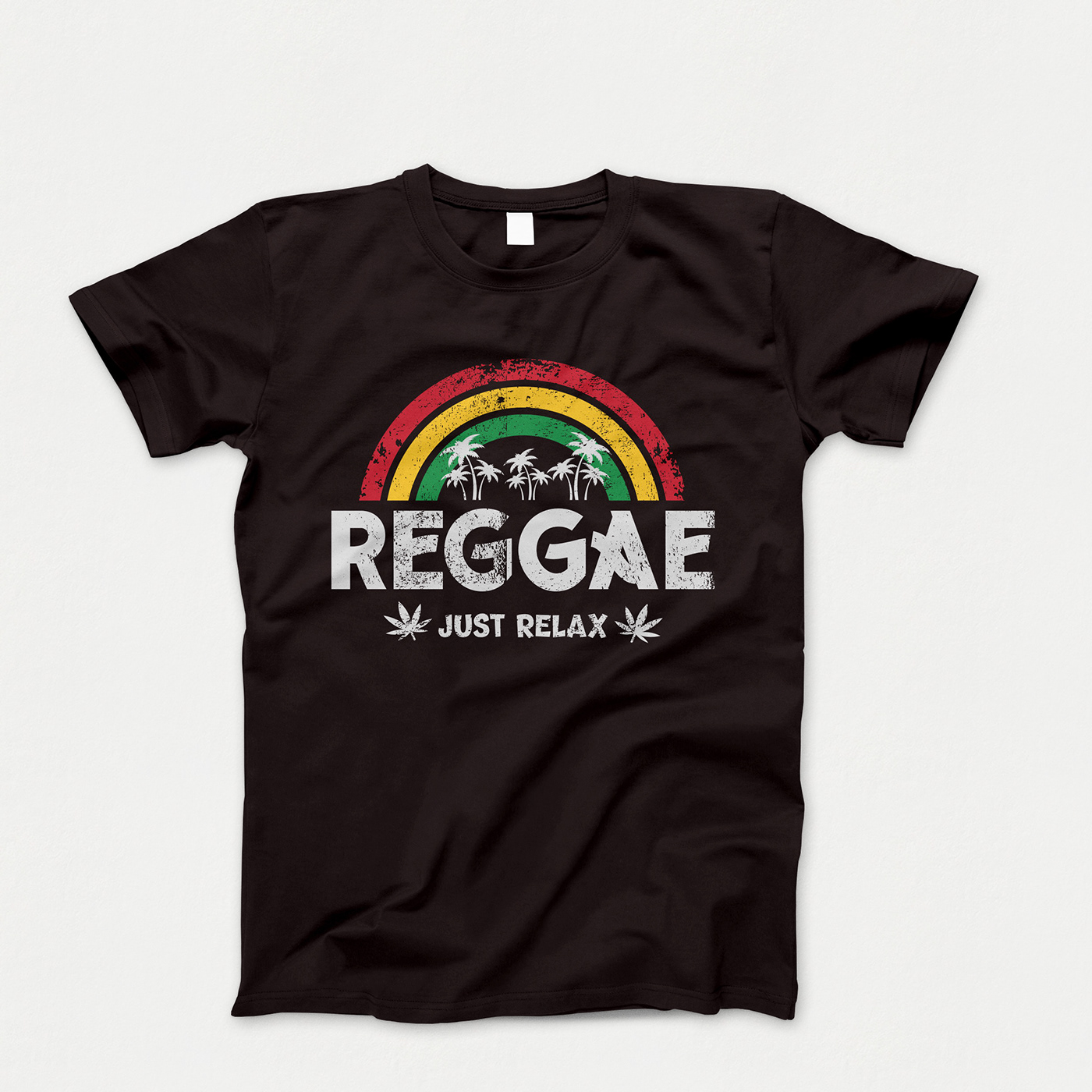 Hipster jamaica marijuana music palms print rastaman reggae t-shirt vintage