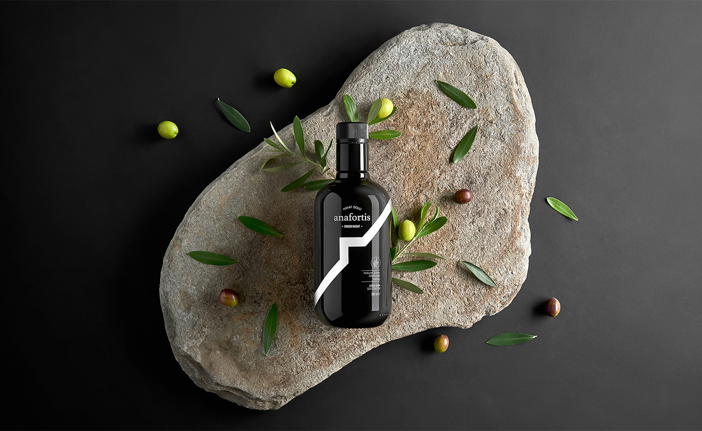 olive oil ANAFORTIS Turkey gallipoli Packaging black and white bottle evoo extra virgin olive oil