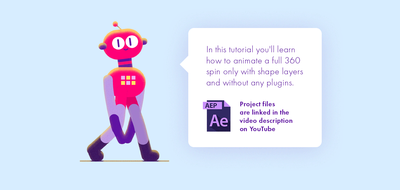 tutorial animation  robot 2D Animation after effects spin motion graphics  motion design process