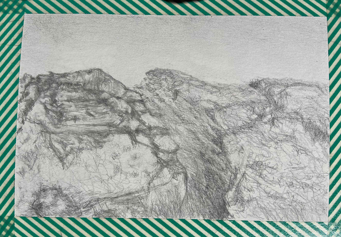 sketch pencil Landscape dolomites