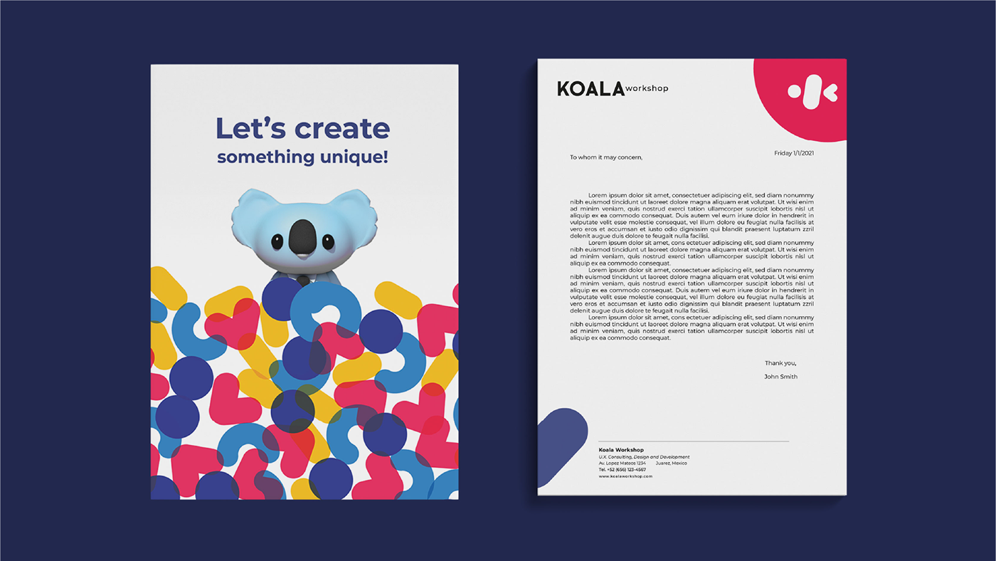 Brand Image branding  colorful graphic design  koala koala workshop Logotype stationary UI ux