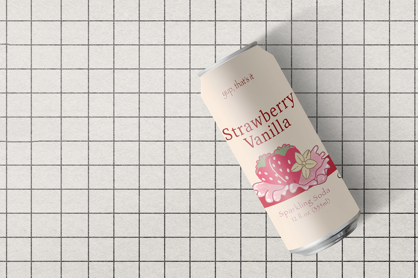 Strawberry Vanilla Soda aluminium can can Can Design package Packaging soda