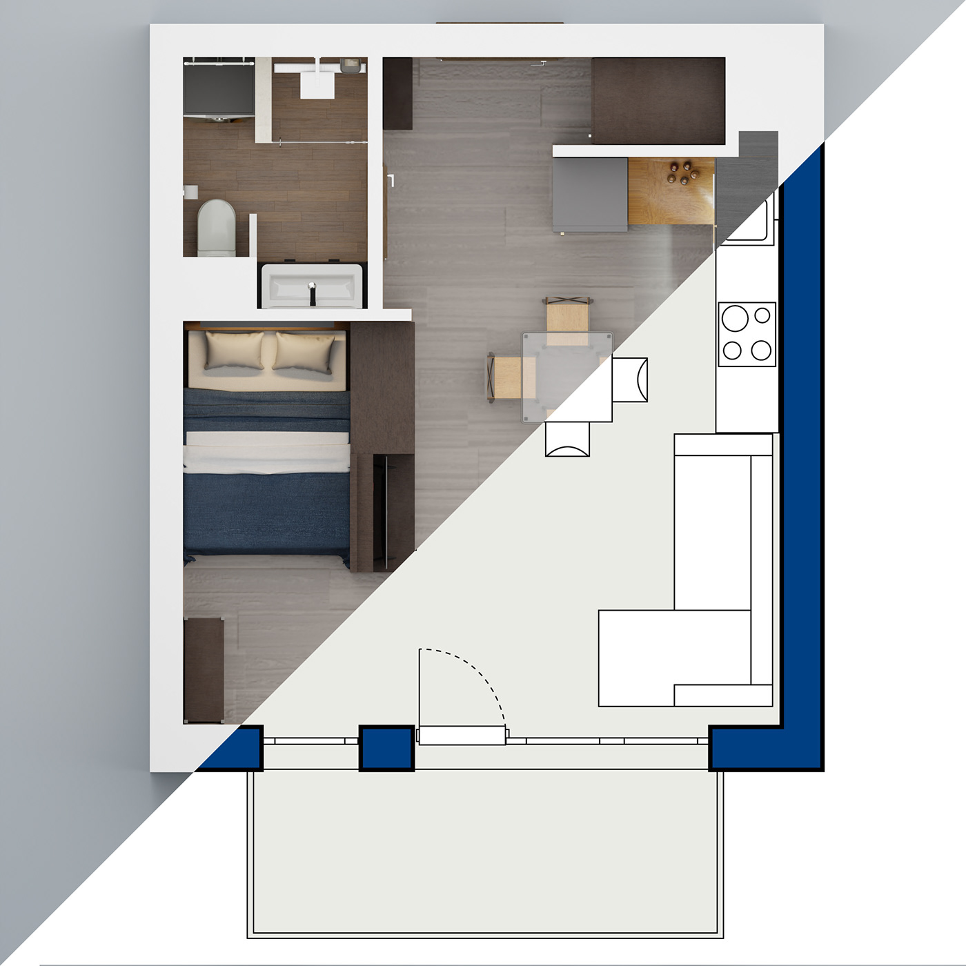 3D 3d modeling architecture archviz blender floor plan Interior interior design  Render visualization