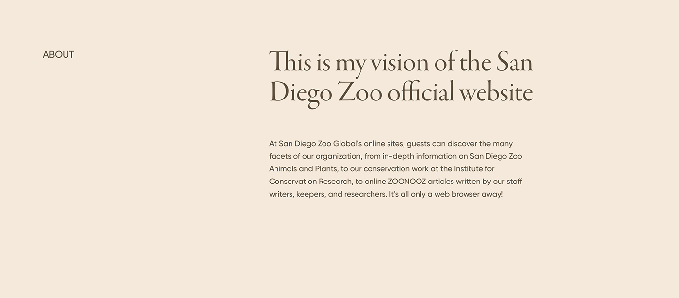 concept redesign San Diego zoo concept UI ux ux/ui ux/ui design Web Design  Website