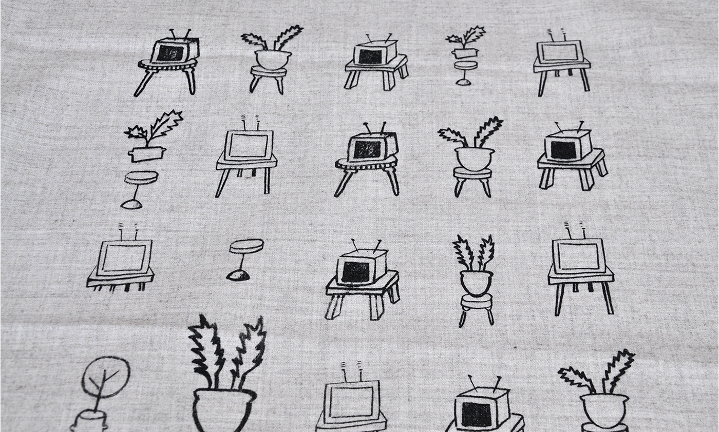 pattern Patterns Cars chair palm plants houseplants television simply drawing motif
