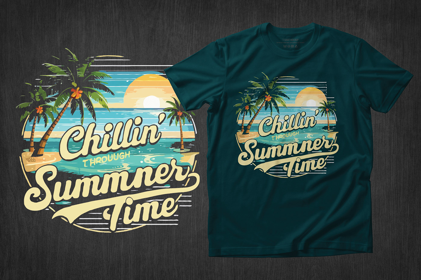 Summer T-shirt design hello summer summer camp T-Shirt Design summertime