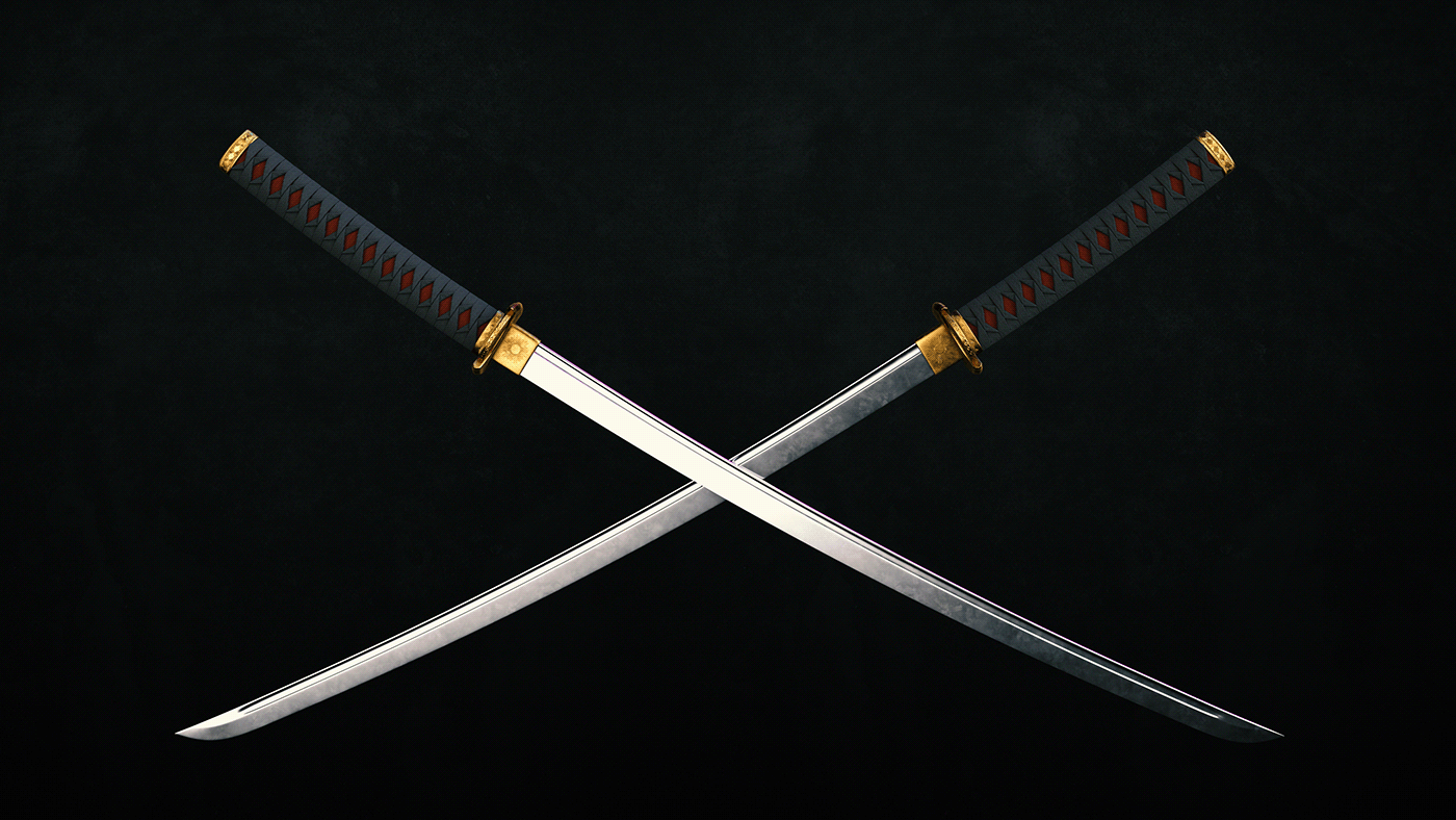 gold honor japan samurai Sword katana metal Sharp warrior