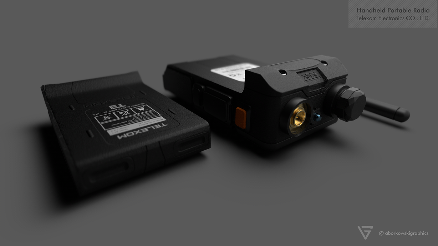 3D 3dmodel 3dsmax gameprop HardSurface portable Radio substancepainter talkie walkie