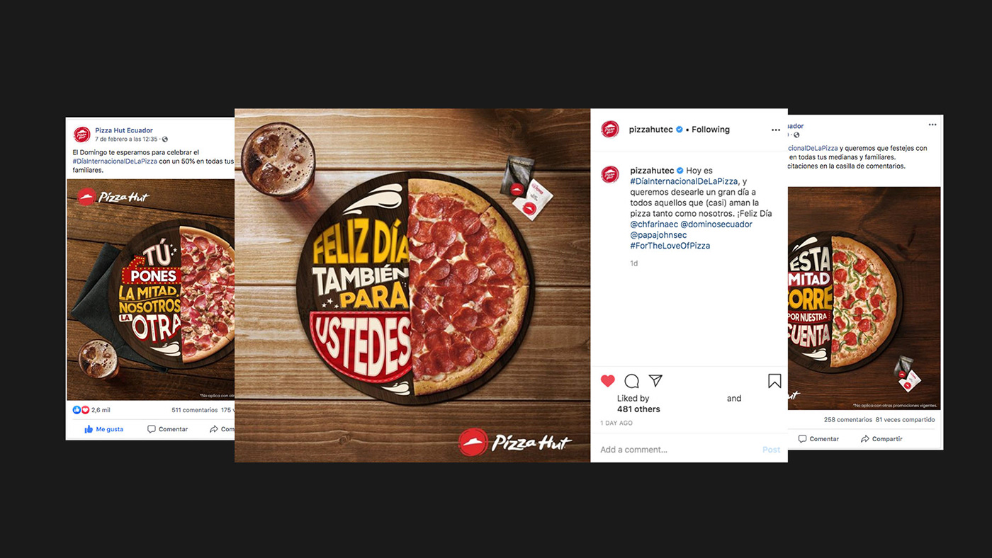Pizza hut lettering promo social media ad retouch Food 