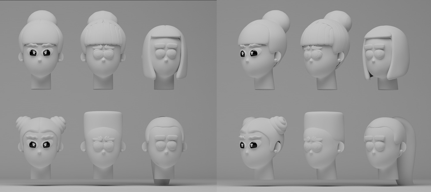 3D c4d cartoon Character girls guys marvelous Mixamo Poses human