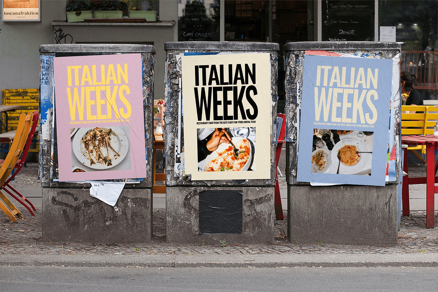 adobe illustrator branding  Cinema Film   Food  identity ILLUSTRATION  italian Logotype restaurant