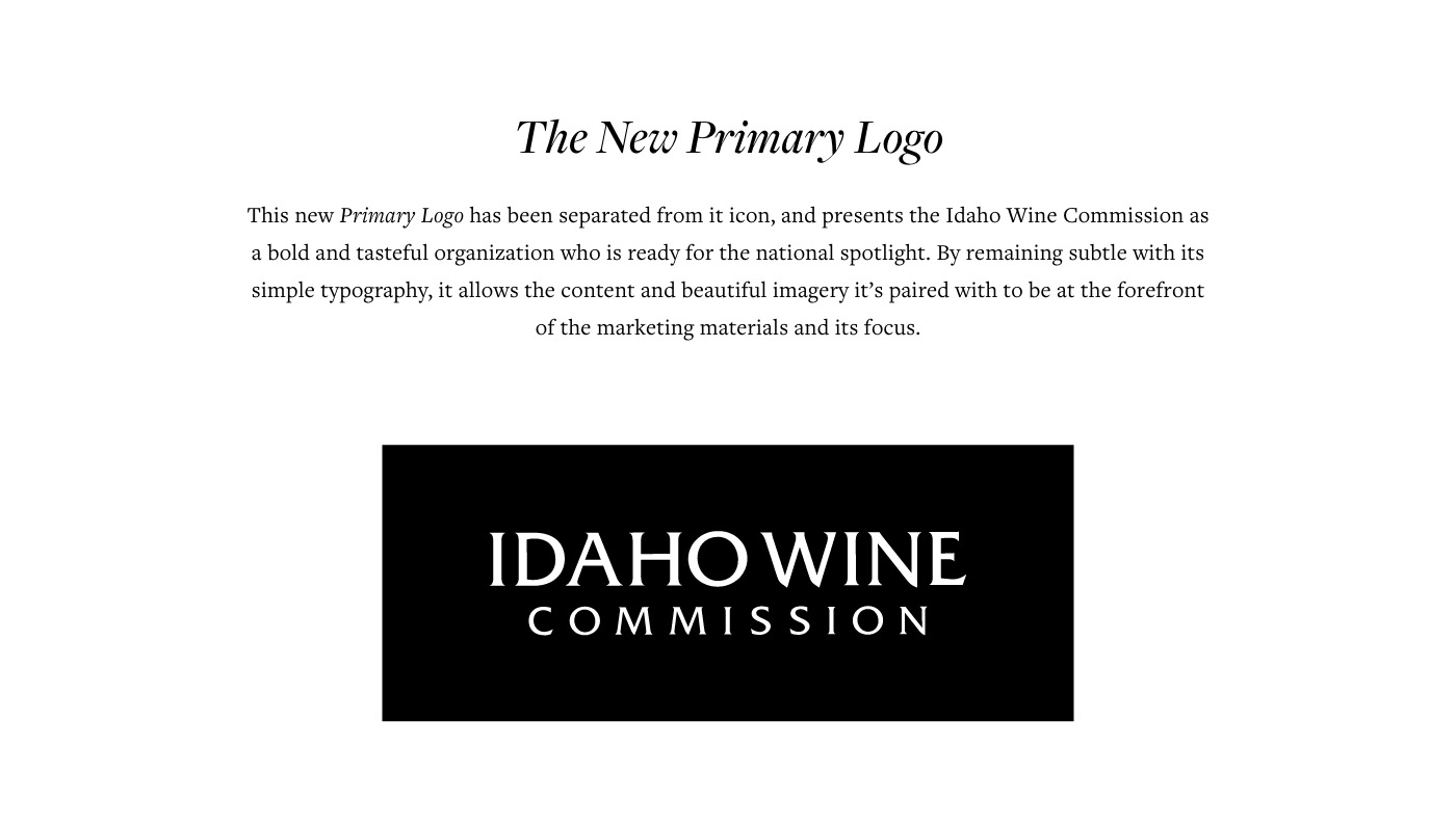 brand guidelines branding  brochure catalog design Idaho Rebrand Style Guide wine