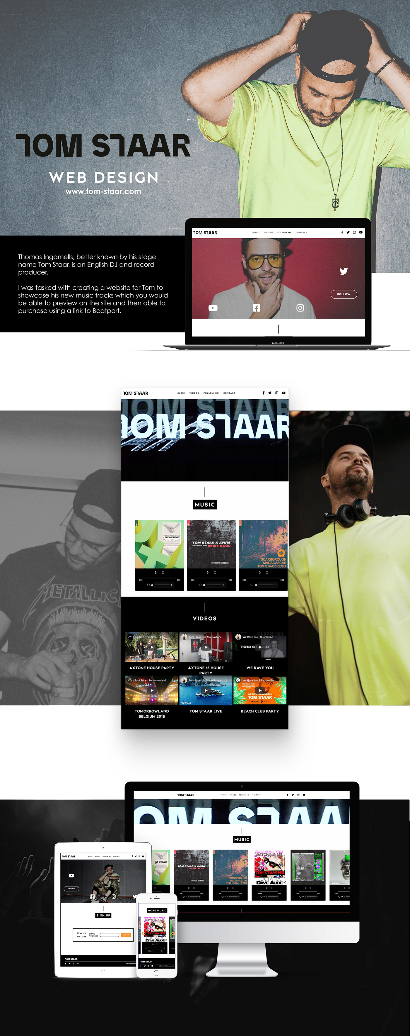 Behance branding  dj ibiza music no code Tom Staar Web Design  Webflow Website