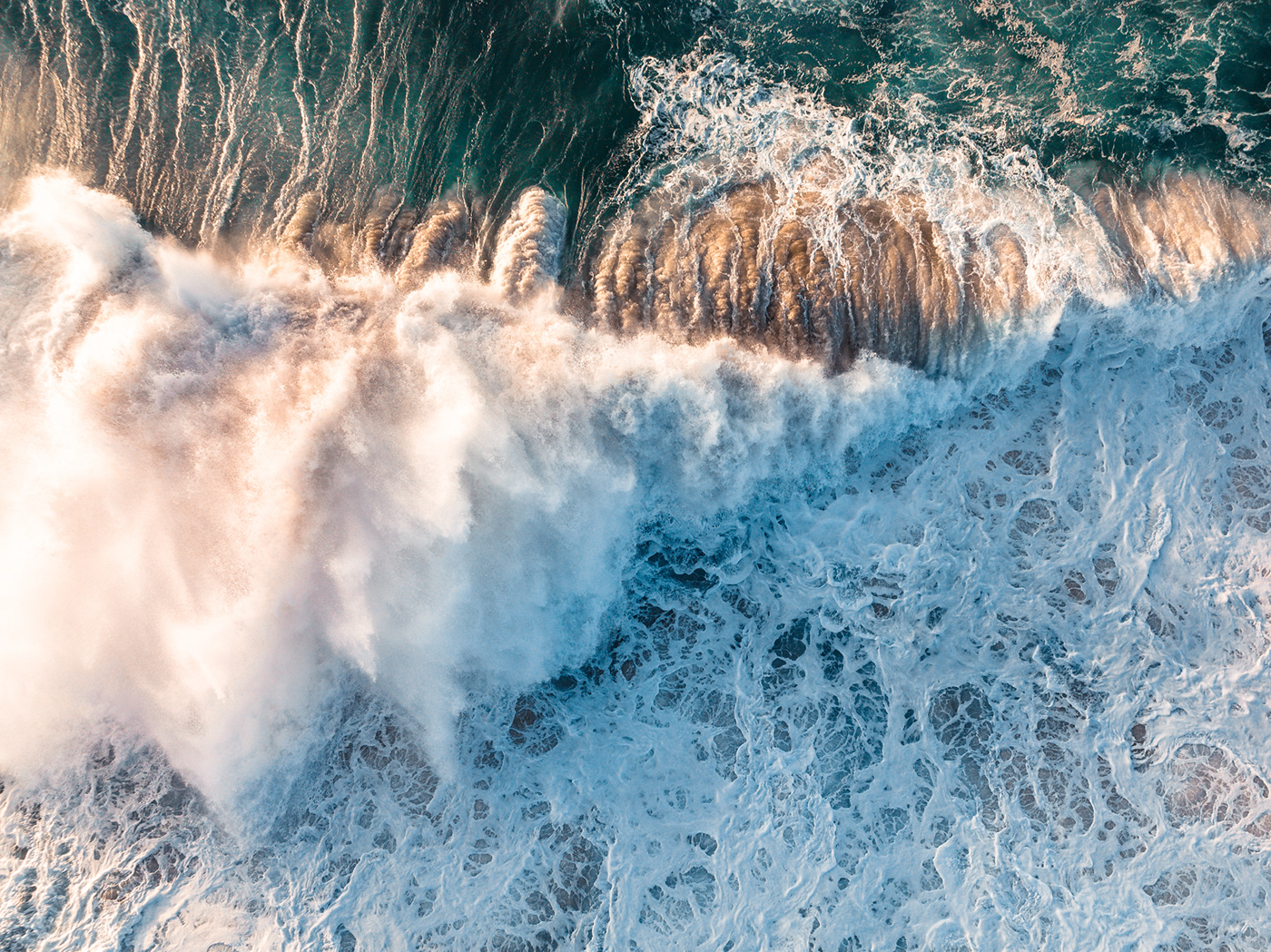 Aerial Aerial Photography FINEART HAWAII Ocean sunset Surf water waves