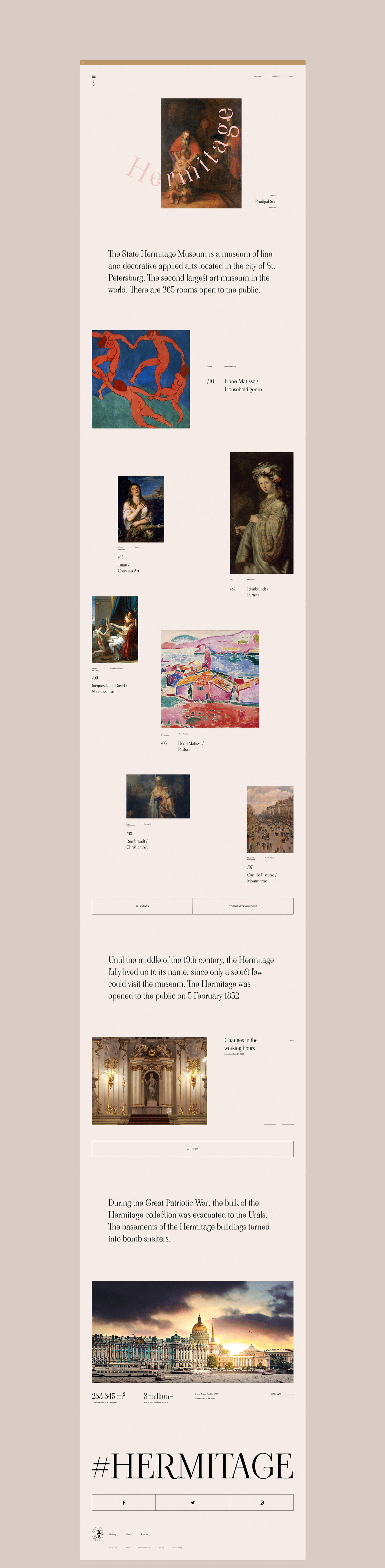 art branding  gallery Minimalism museum redesign typography   UI ux Website