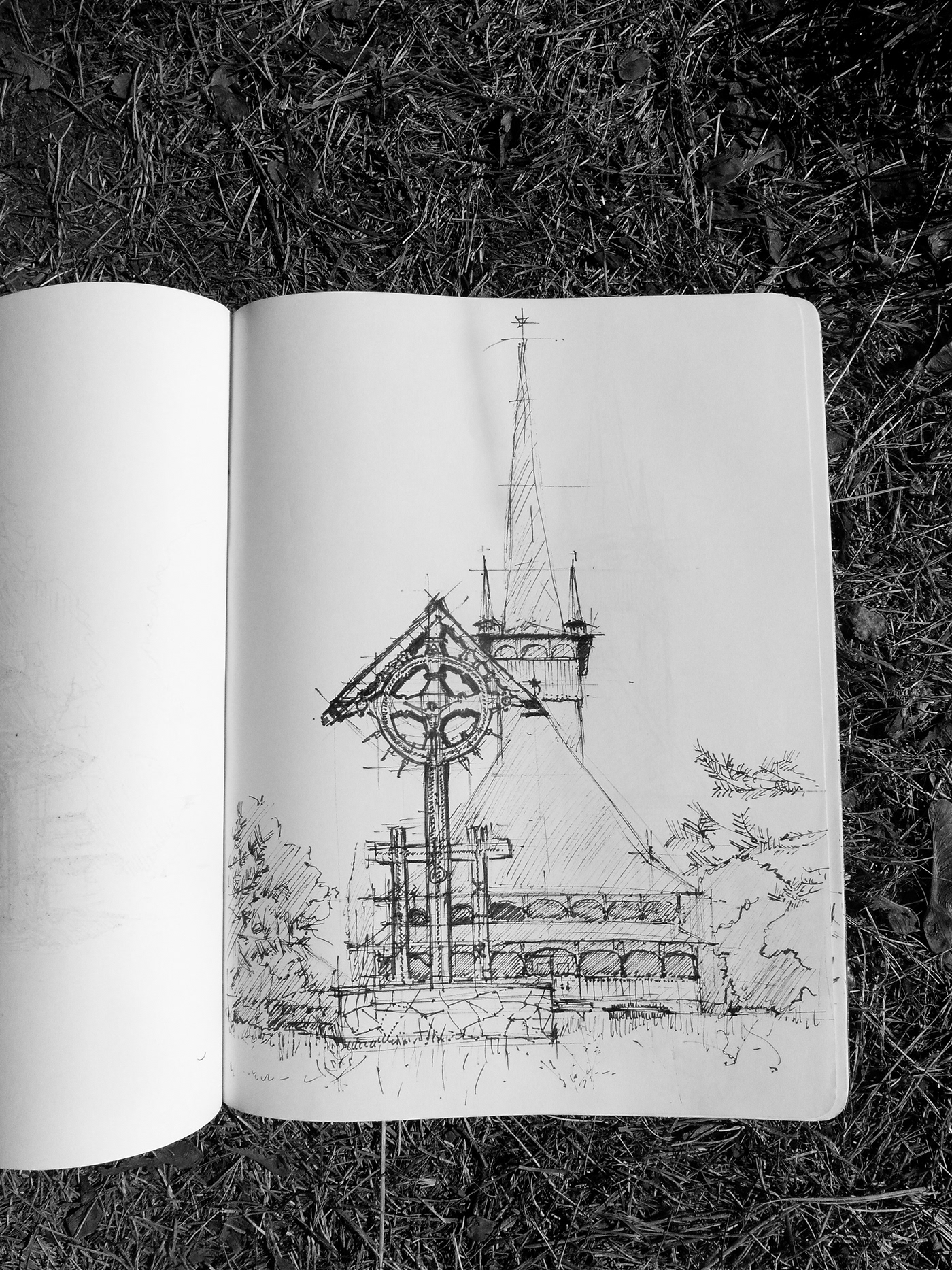 sketches drawings architectural ink black and white constanta romania samuel kostecki