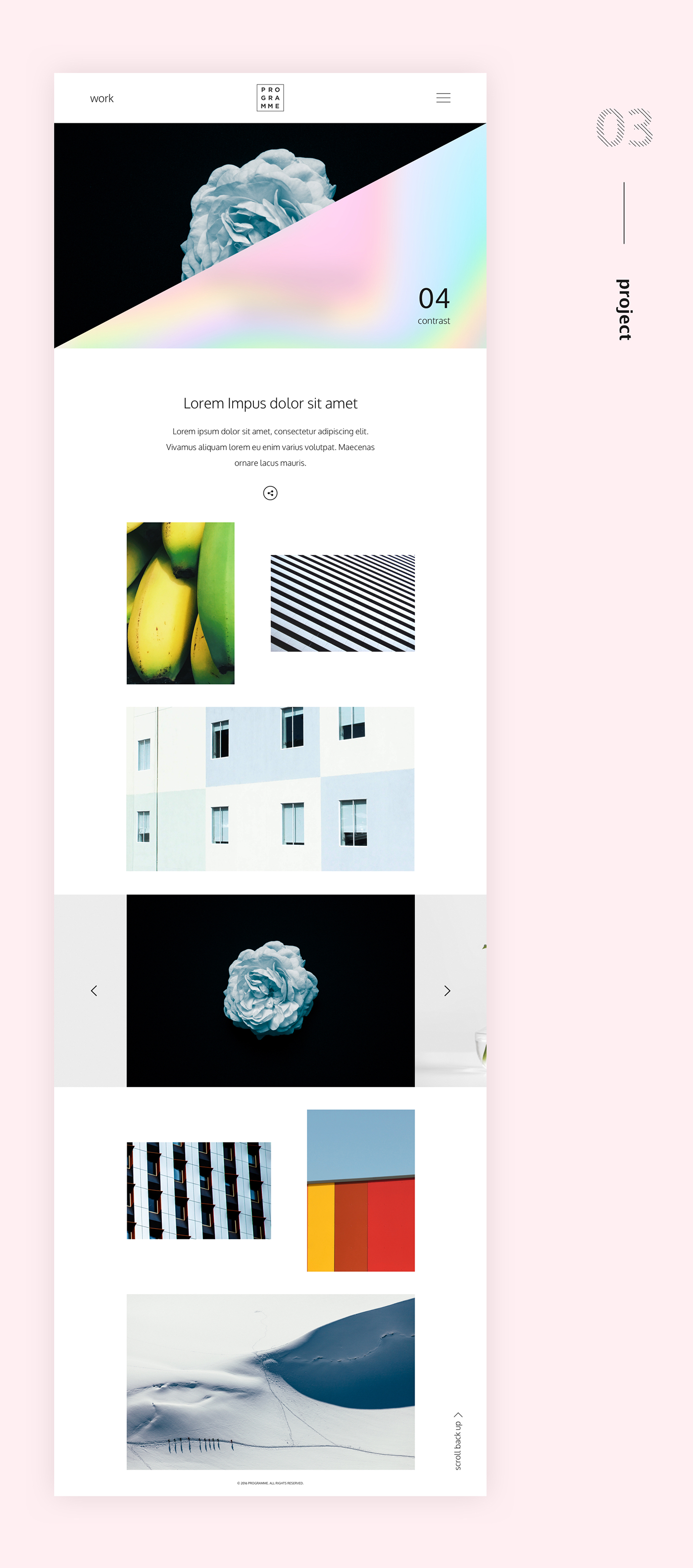 Responsive Website portfolio agency studio designer photographer memphis design flat template
