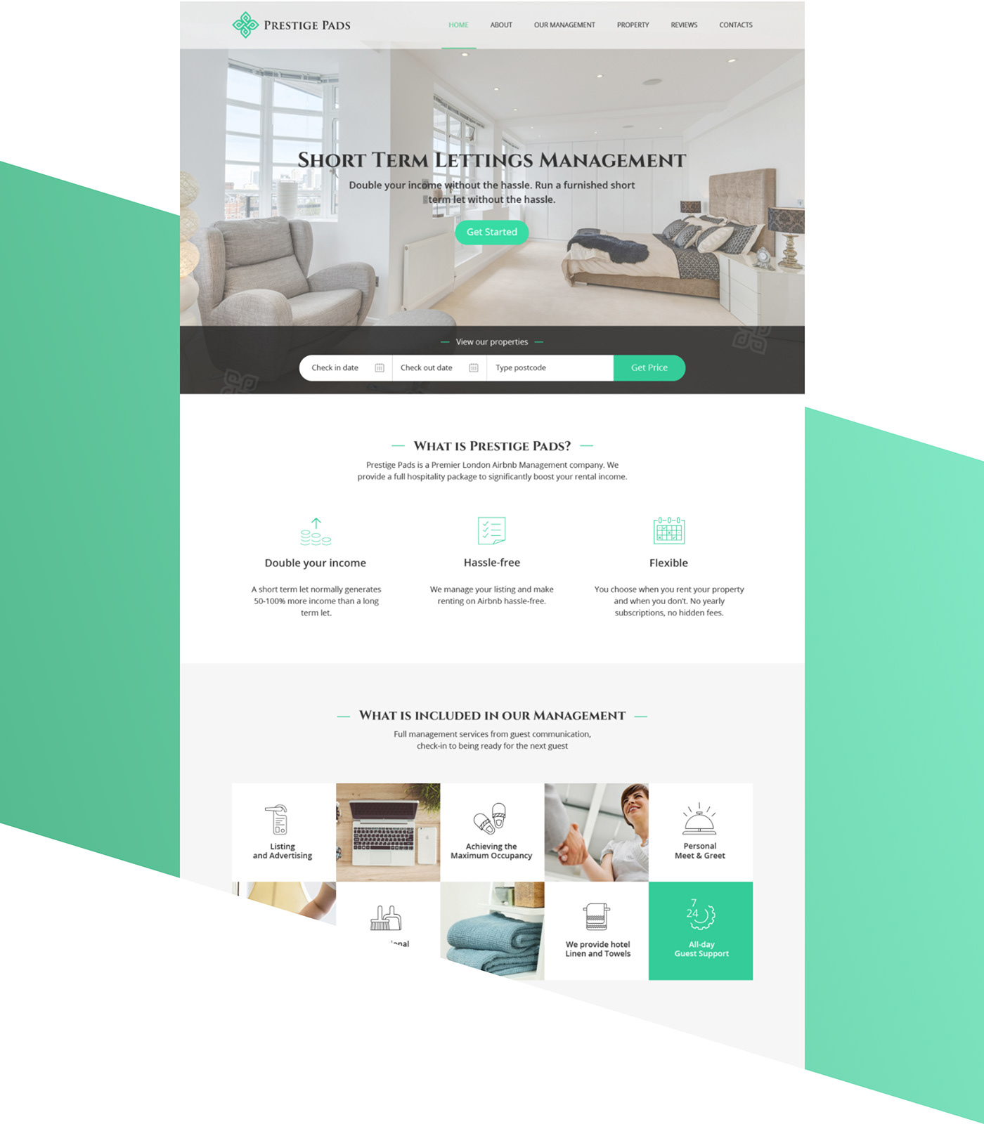 real estate Interior airbnb landing page UI/UX Web Design  Clean Design Modern Design