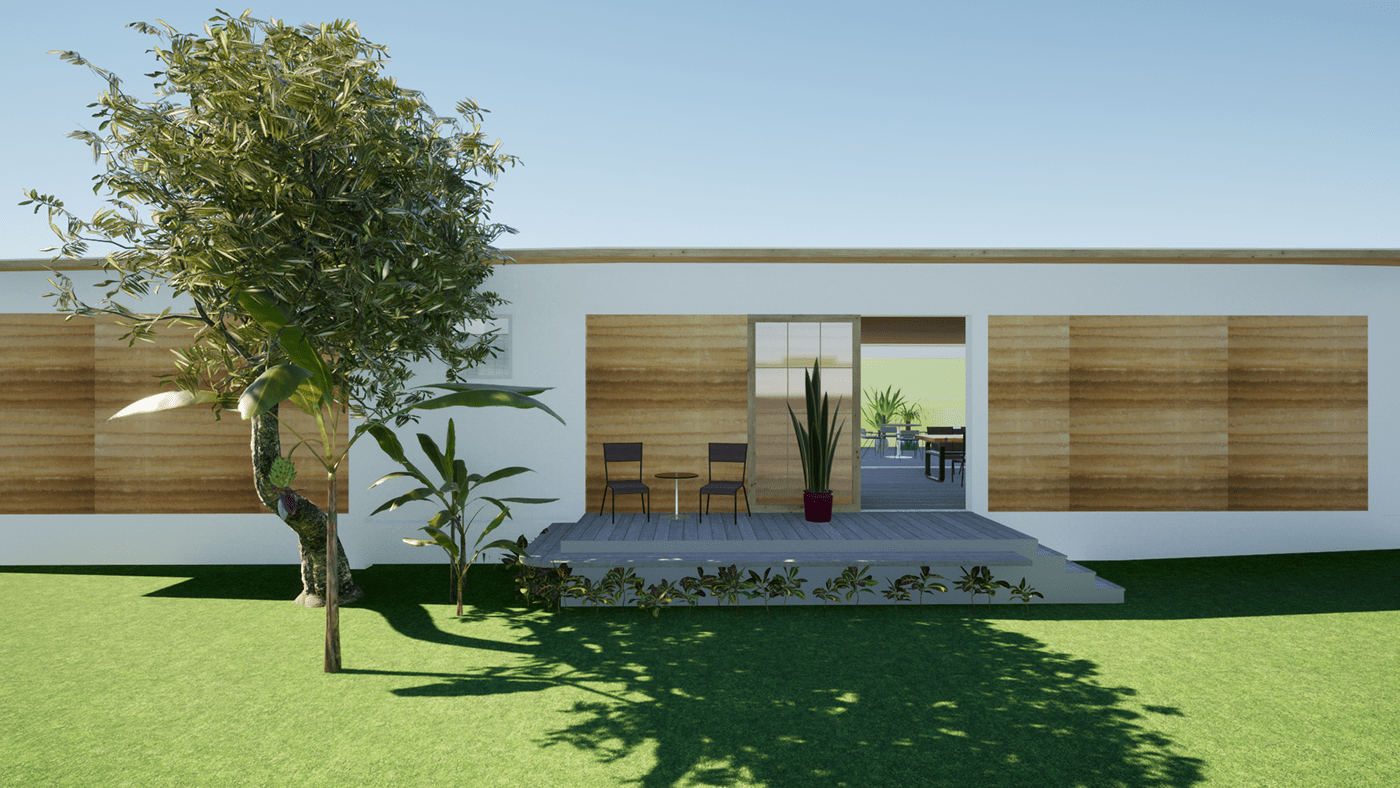 rammed earth architecture Render visualization 3D modern exterior interior design  archviz Brazil