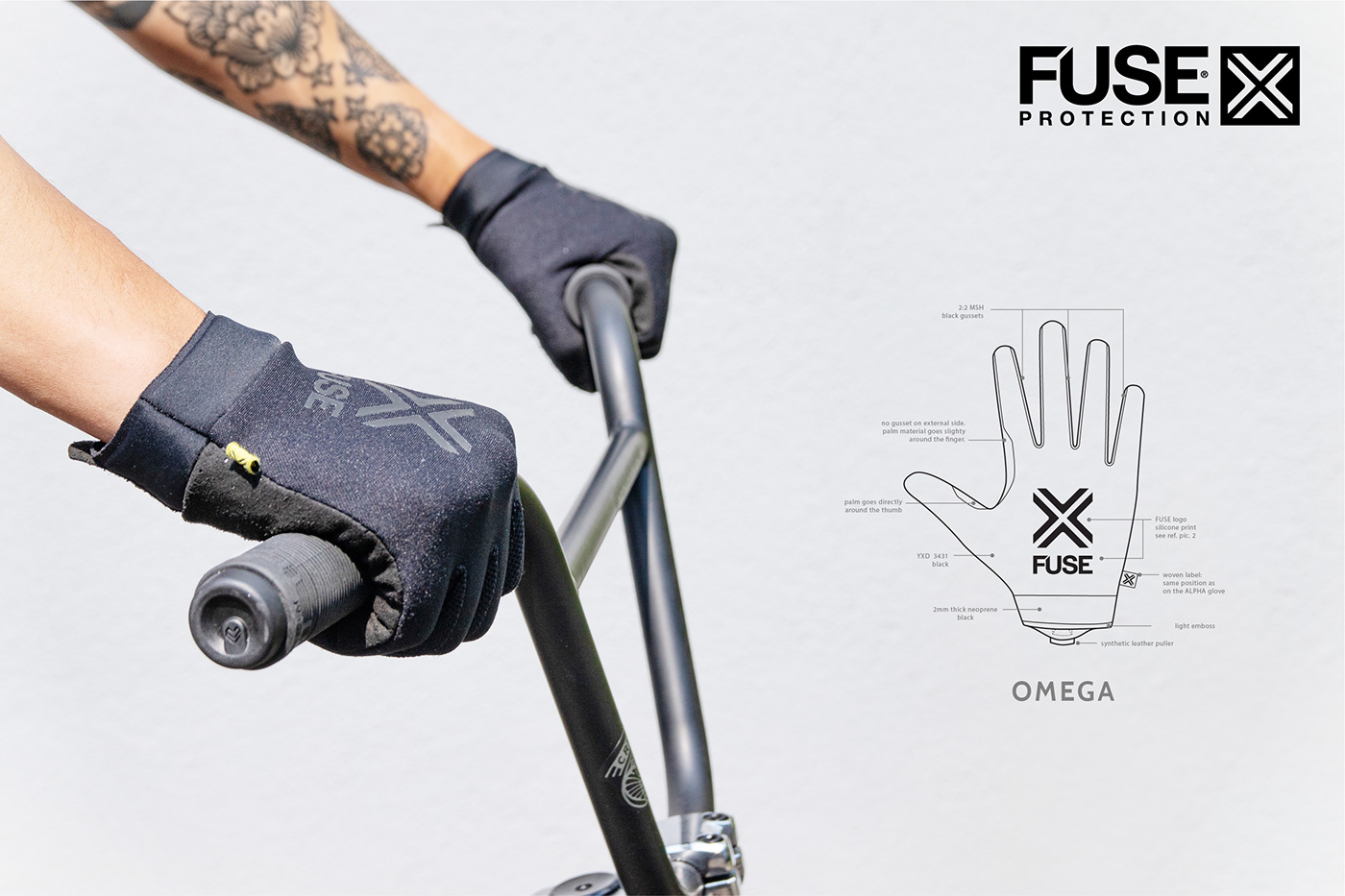 close up - OMEGA gloves - FUSE PROTECTION