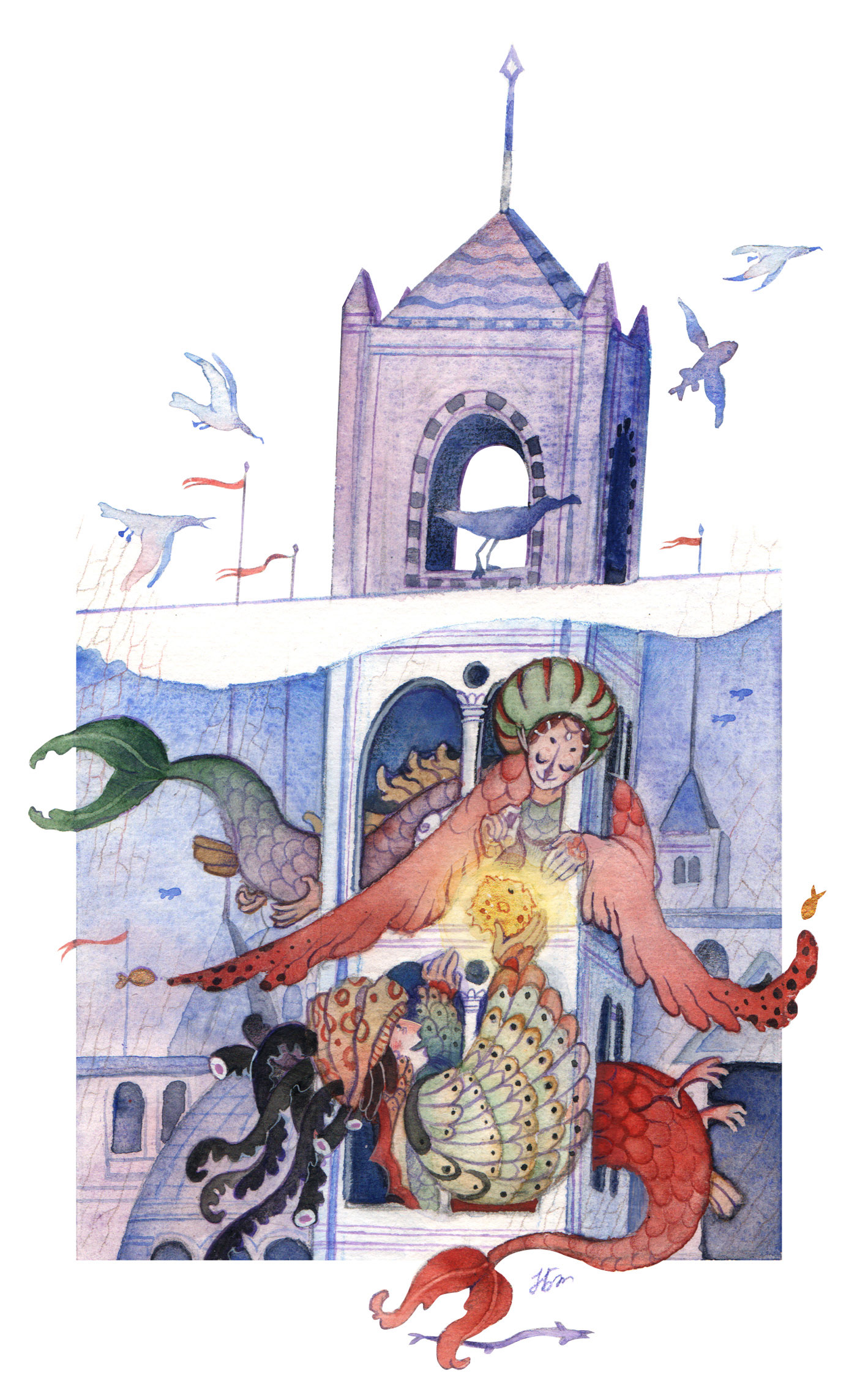 book illustration TRADITIONAL ART kidlitart historical mermay mermay mermay2023 childrenbook medieval manuscript