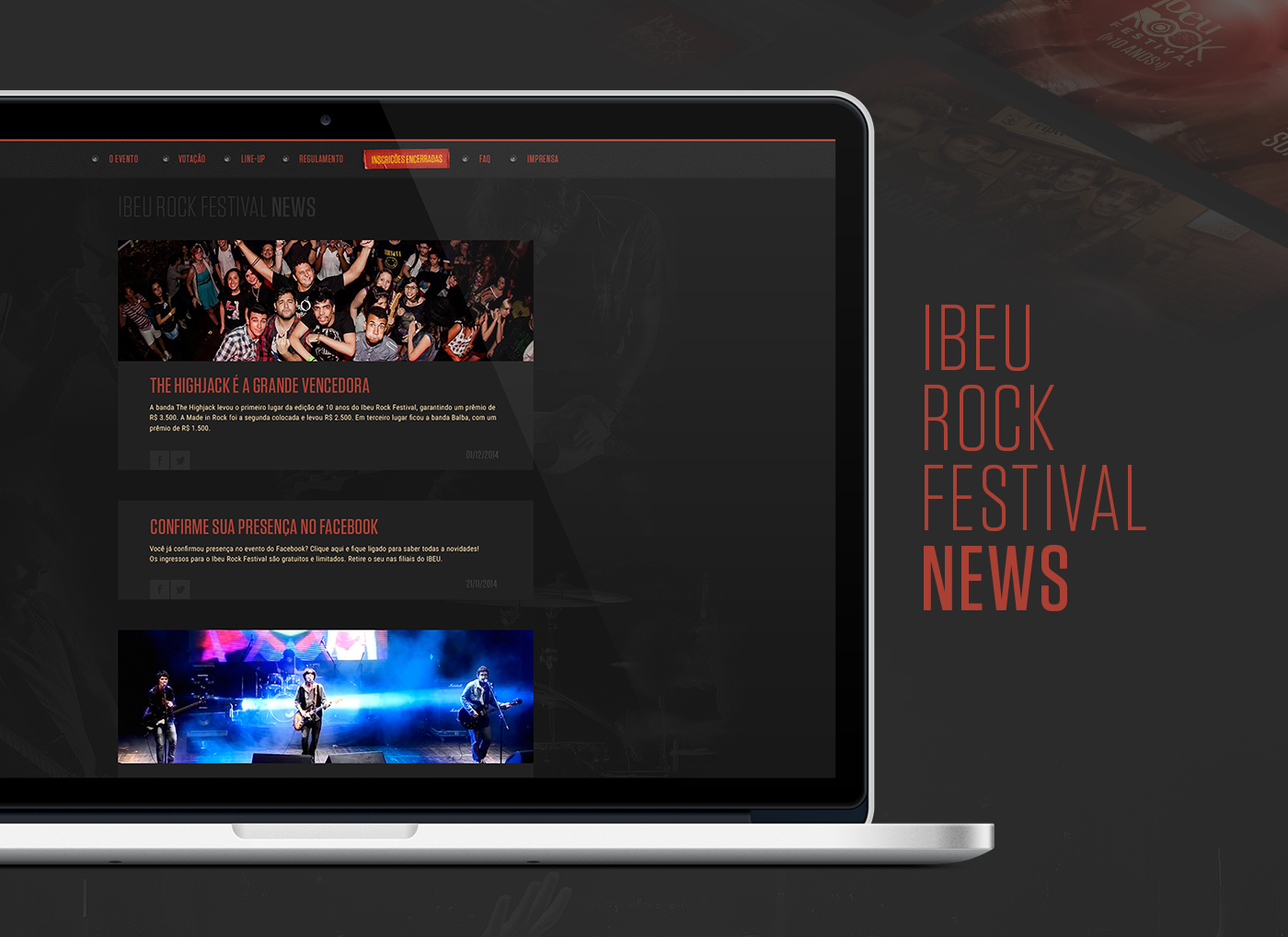 Adobe Portfolio Interface rock rock n'roll festival concert Show Music Festival English Course IBEU