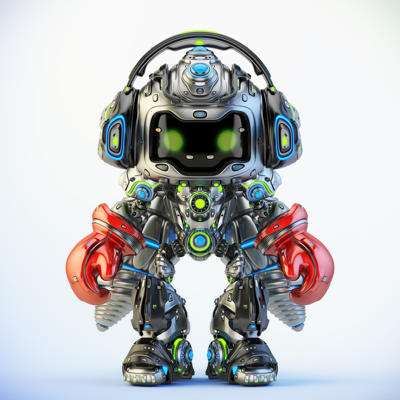 robot Scifi cute Boxer headphones lovely figure action toy toy