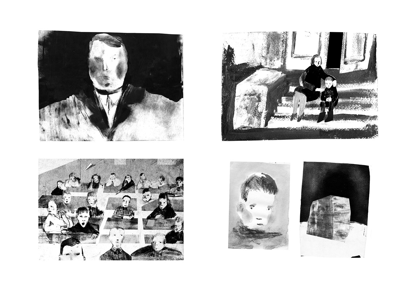 book childrenbook blackandwhite portrait collage graphics Soviet Union