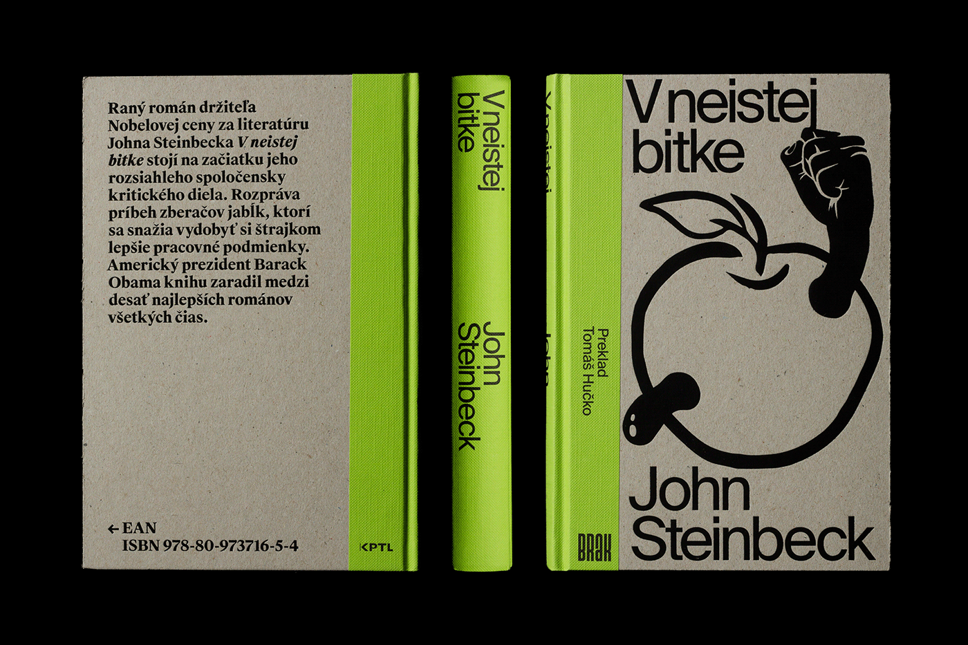 apple green book cover book design editorial Hot Foil Stamping print Steinbeck typesetting