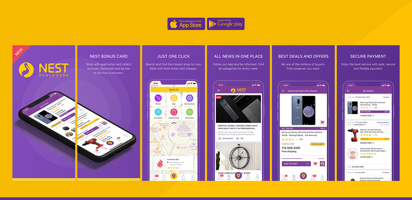 nest uxui app design uxui designer application Online shop best app iOS Android 