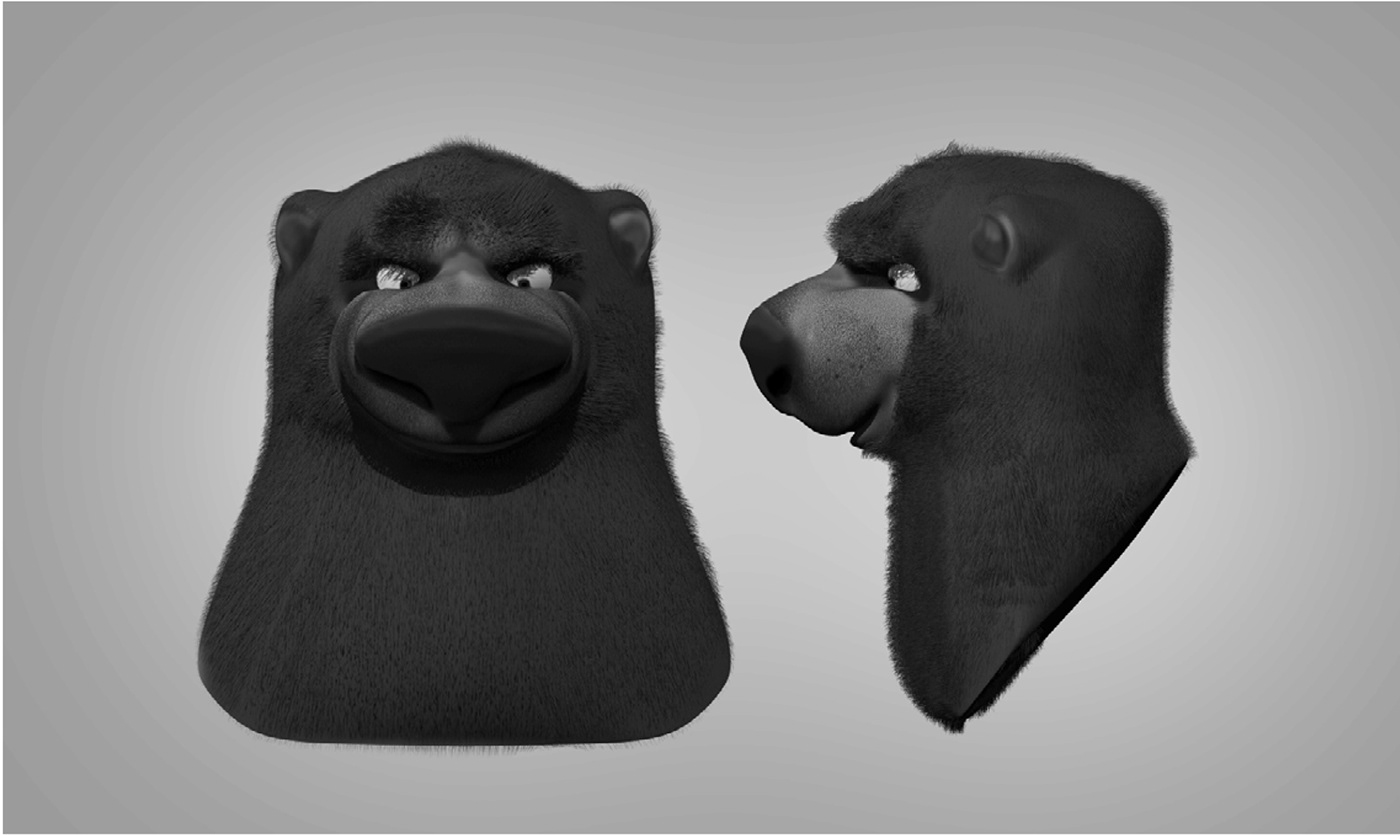3D Zbrush concept art bear animal