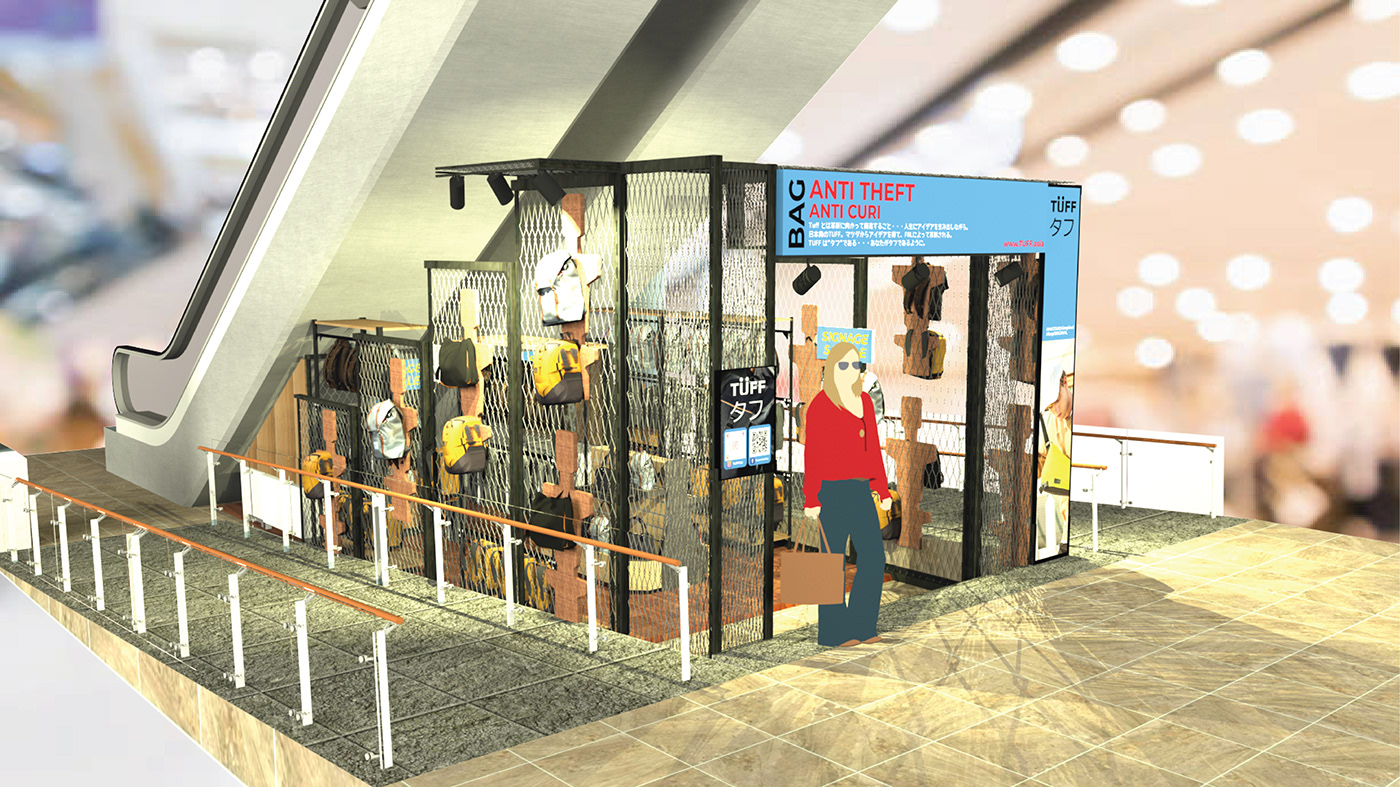 3D branding  mall pup up store SketchUP