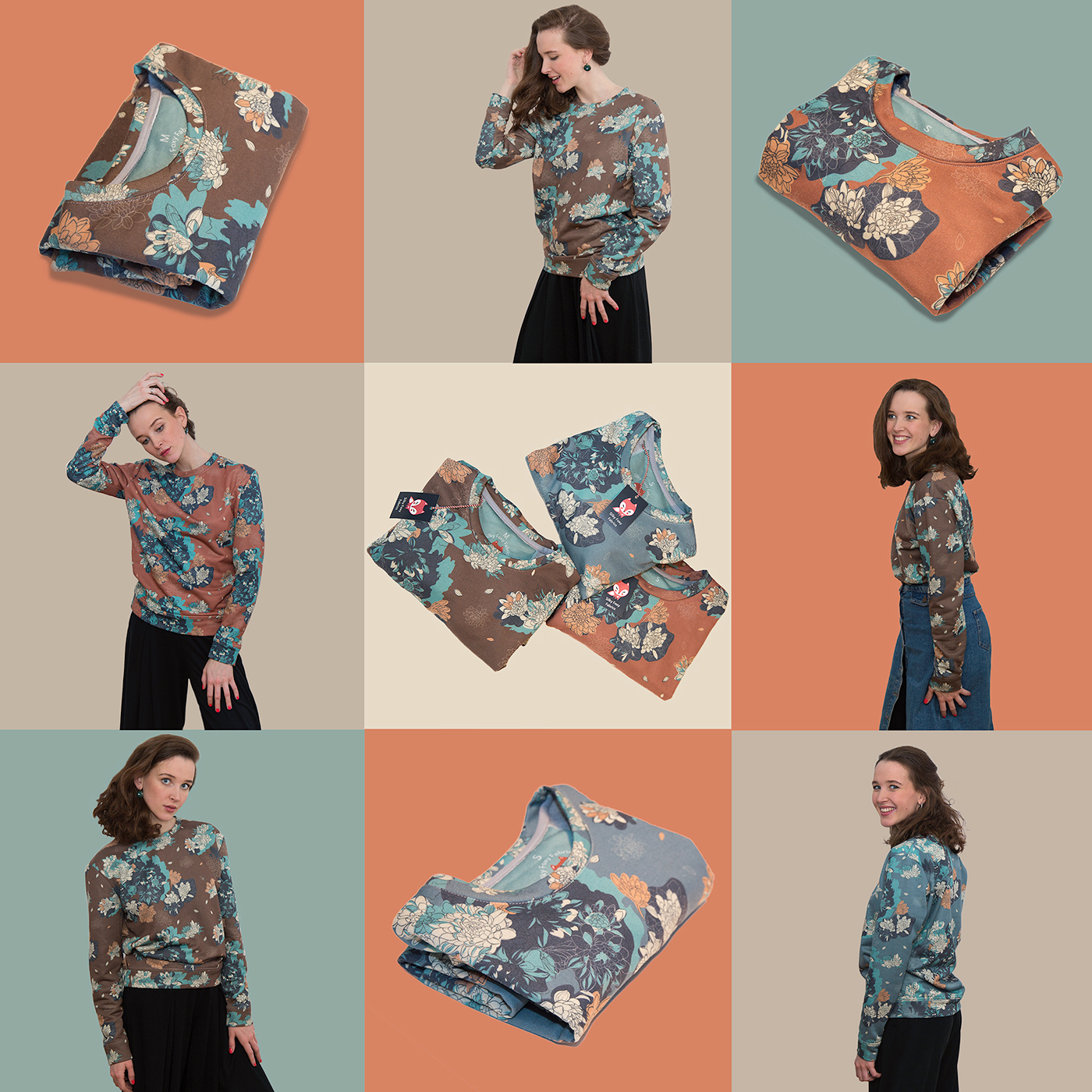 ILLUSTRATION  pattern textile fabrics Sweatshirt Fashion  design Flowers vintage clothes