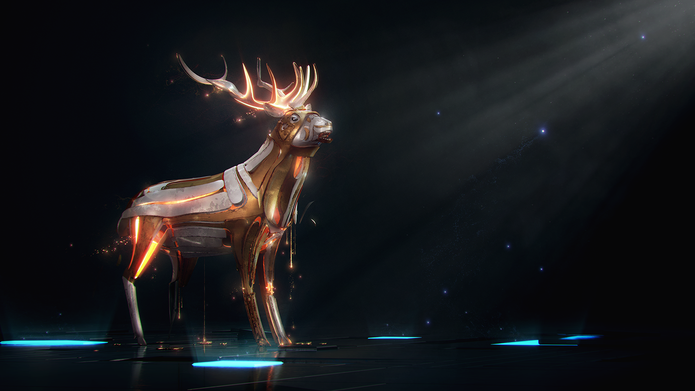 deer God animal stag antlers Nature africa cyber robot
