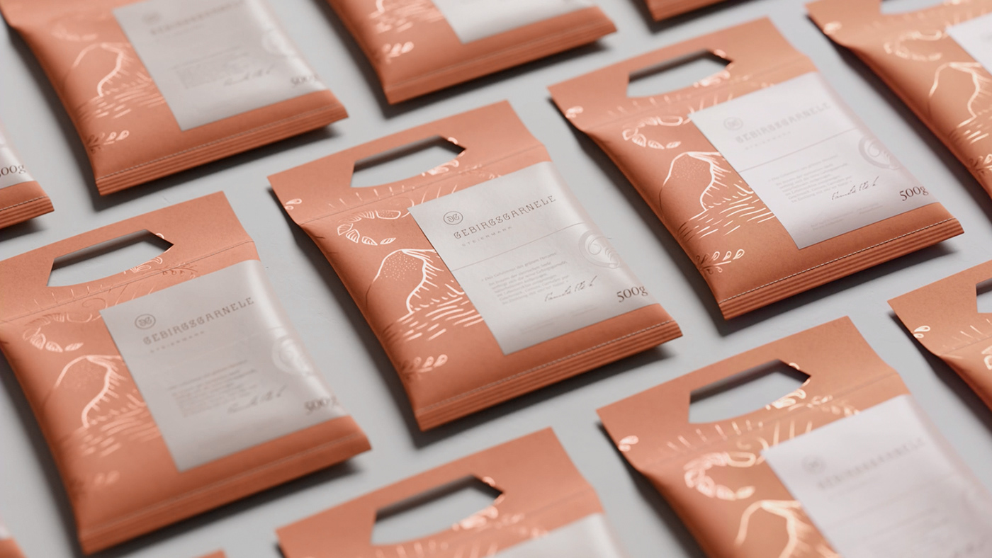 3d render blender brand identity branding  Food Packaging ILLUSTRATION  Illustrator packaging design Procreate shrimp