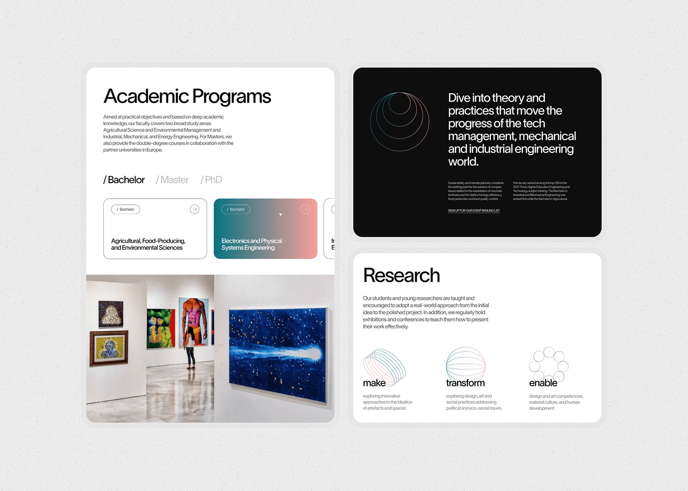 3D academy Education Platform UI/UX University UX design Web Design  graphic design  Interaction design 