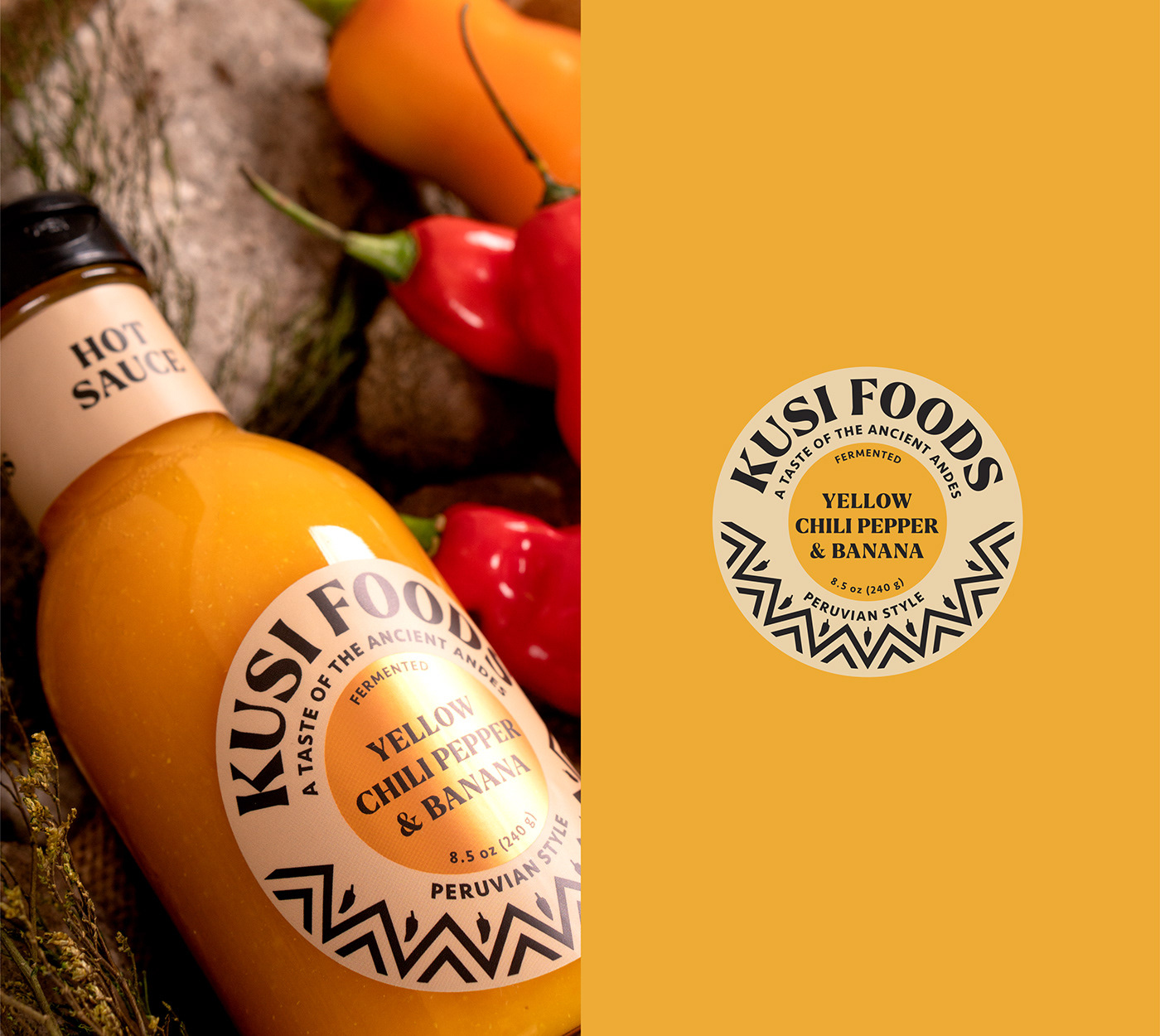 peru ancestral spicy hotsauce Label Packaging Website packaging design kusifoods perufood