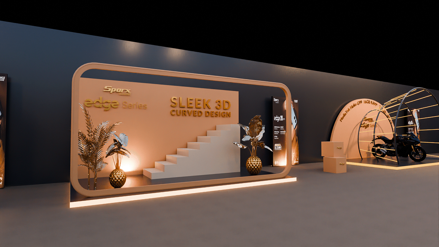 indoor interior design  Render 3D modern exterior Event festival brand identity booth