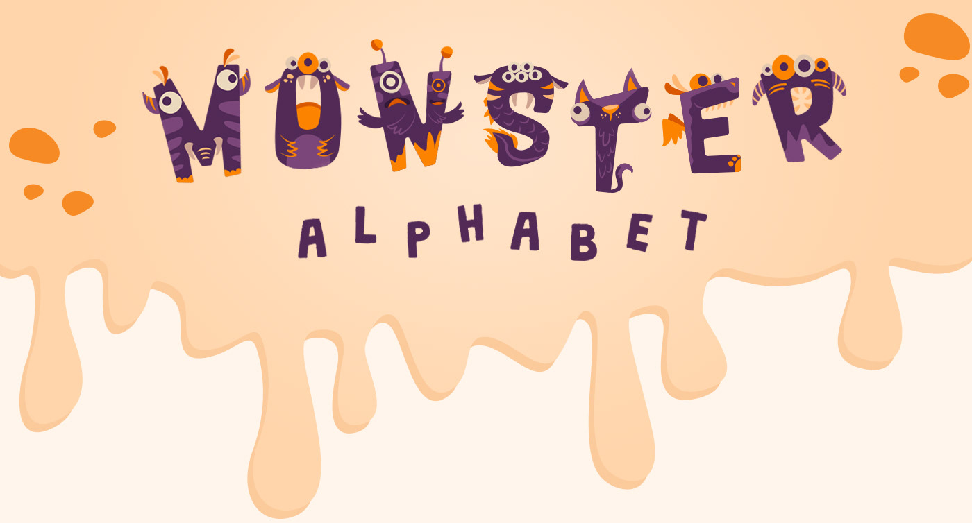 vector ILLUSTRATION  font typography   monster Halloween cute Shutterstock